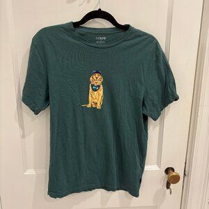 J Crew 100% Cotton Men's Size Small Green Graphic T-Shirt, EUC